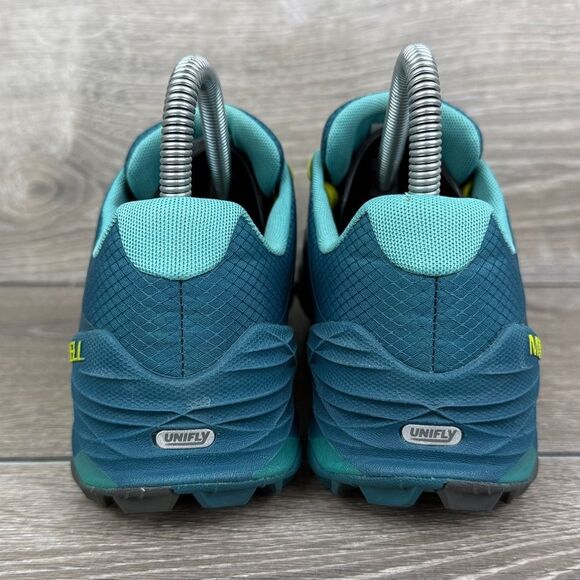 Merrell All Out Terra Ice Women’s Sz 6 Teal Lime Low Top Vibram Mountain Shoes - Picture 4 of 12